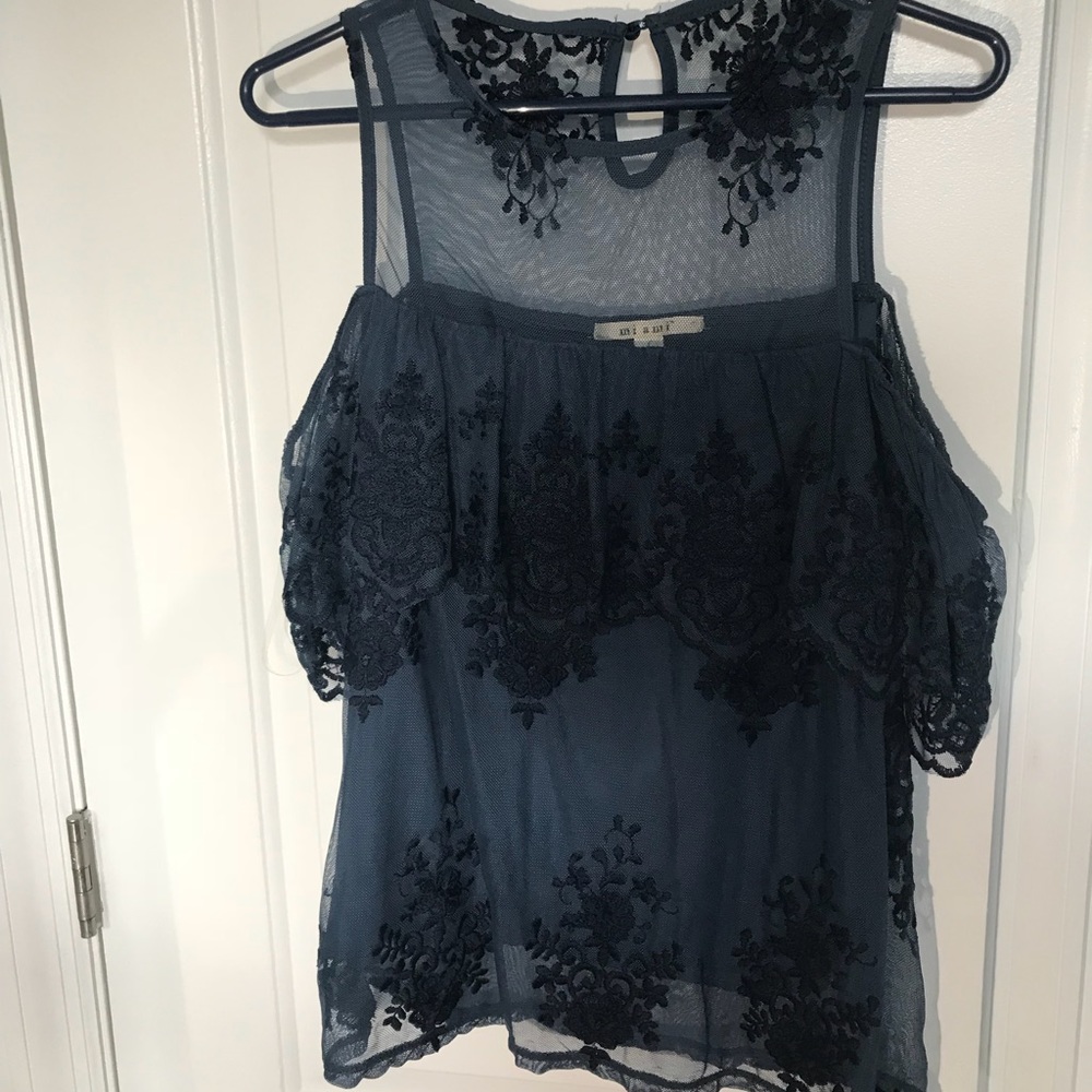 Navy Blue Lacy Blouse